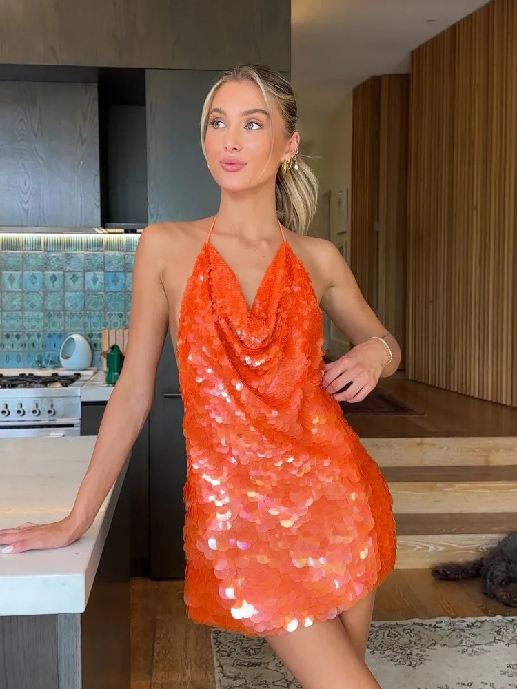 Selene | Midnight Sequin Mini Dress