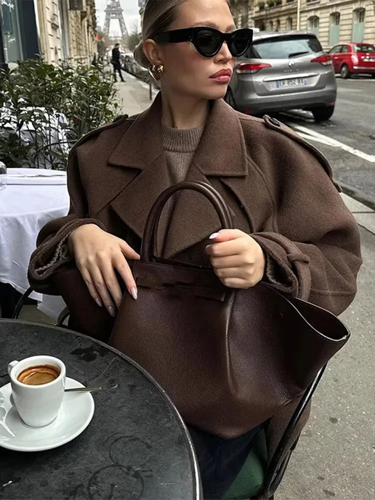 Celestine | Cropped Belted Wool Coat