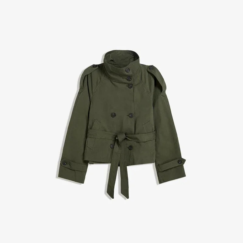Vivienne | Stand-Collar Lace-Up Coat