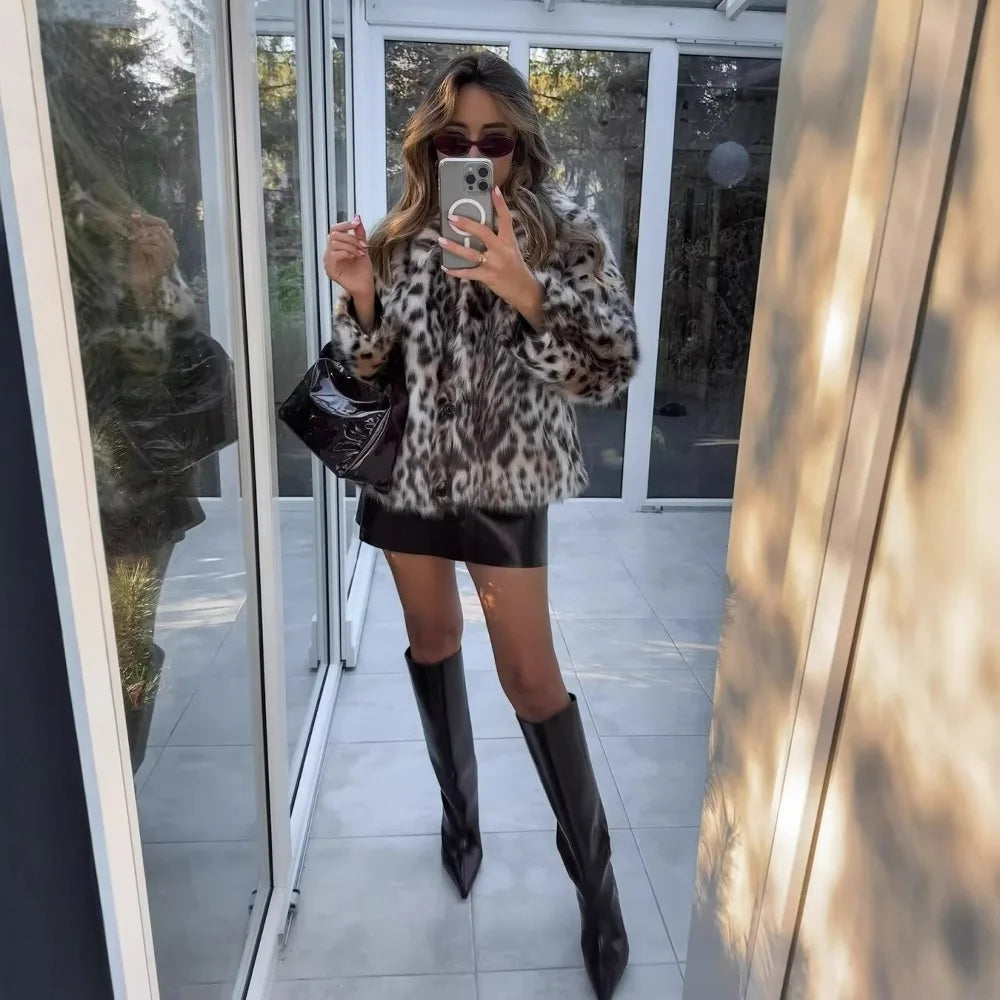 Julie | Leopard Fur Jacket