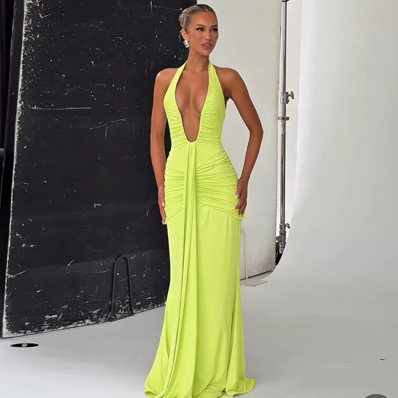 Serena | Refined Pleated Maxi Gown