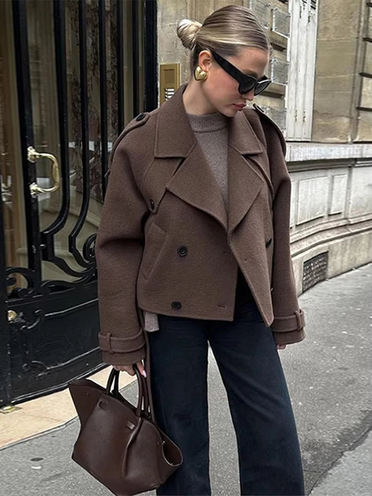 Celestine | Cropped Belted Wool Coat