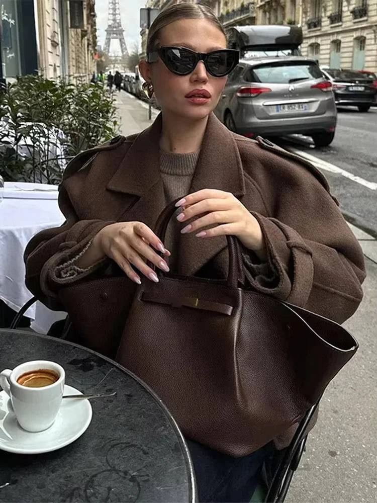 Celestine | Cropped Belted Wool Coat