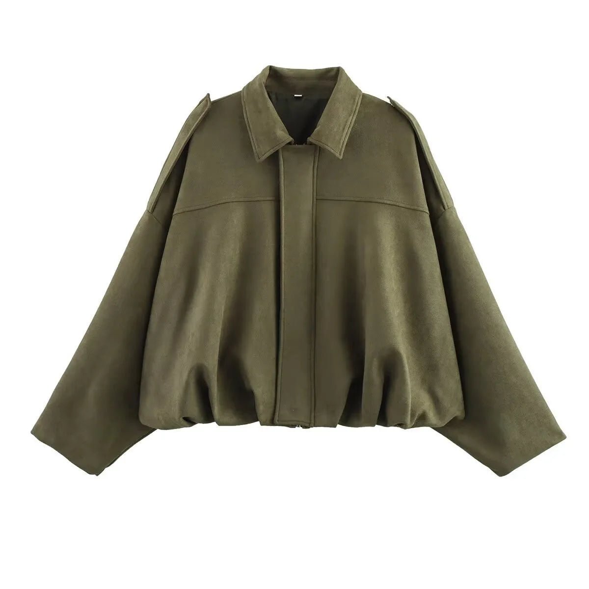 Nora | Faux Suede Aviator Jacket