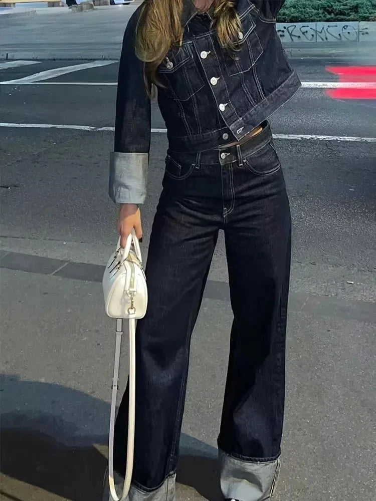 Elodie | Denim Jacket & High-Rise Jean Set