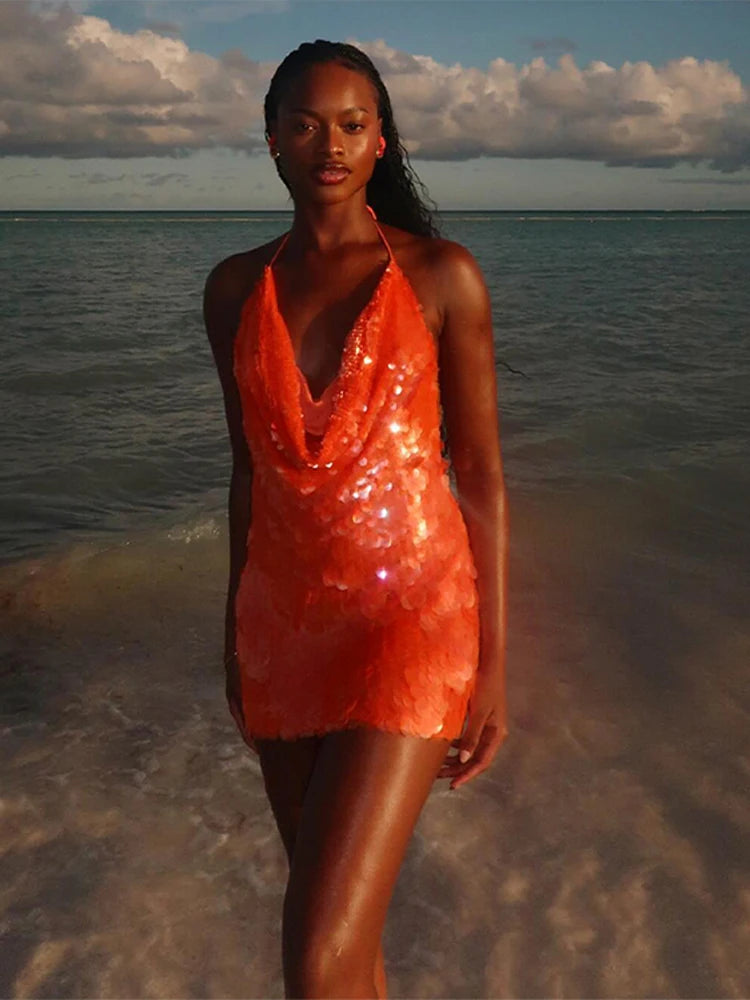 Selene | Midnight Sequin Mini Dress