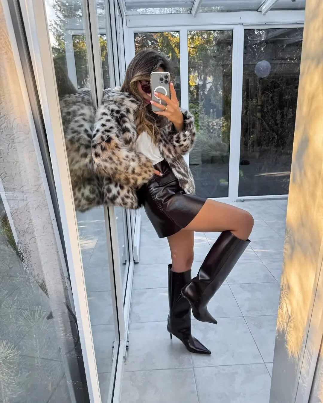 Julie | Leopard Fur Jacket