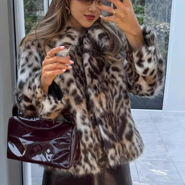 Julie | Leopard Fur Jacket
