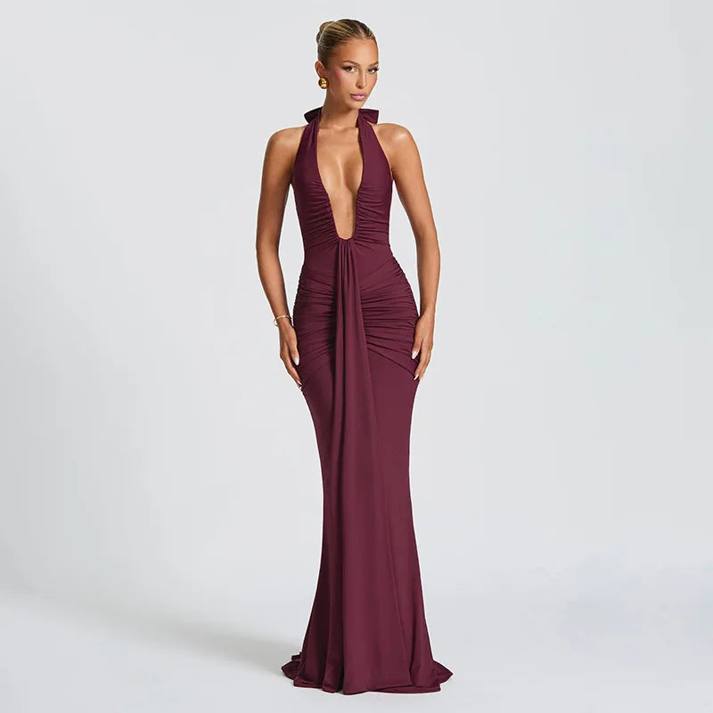 Serena | Refined Pleated Maxi Gown