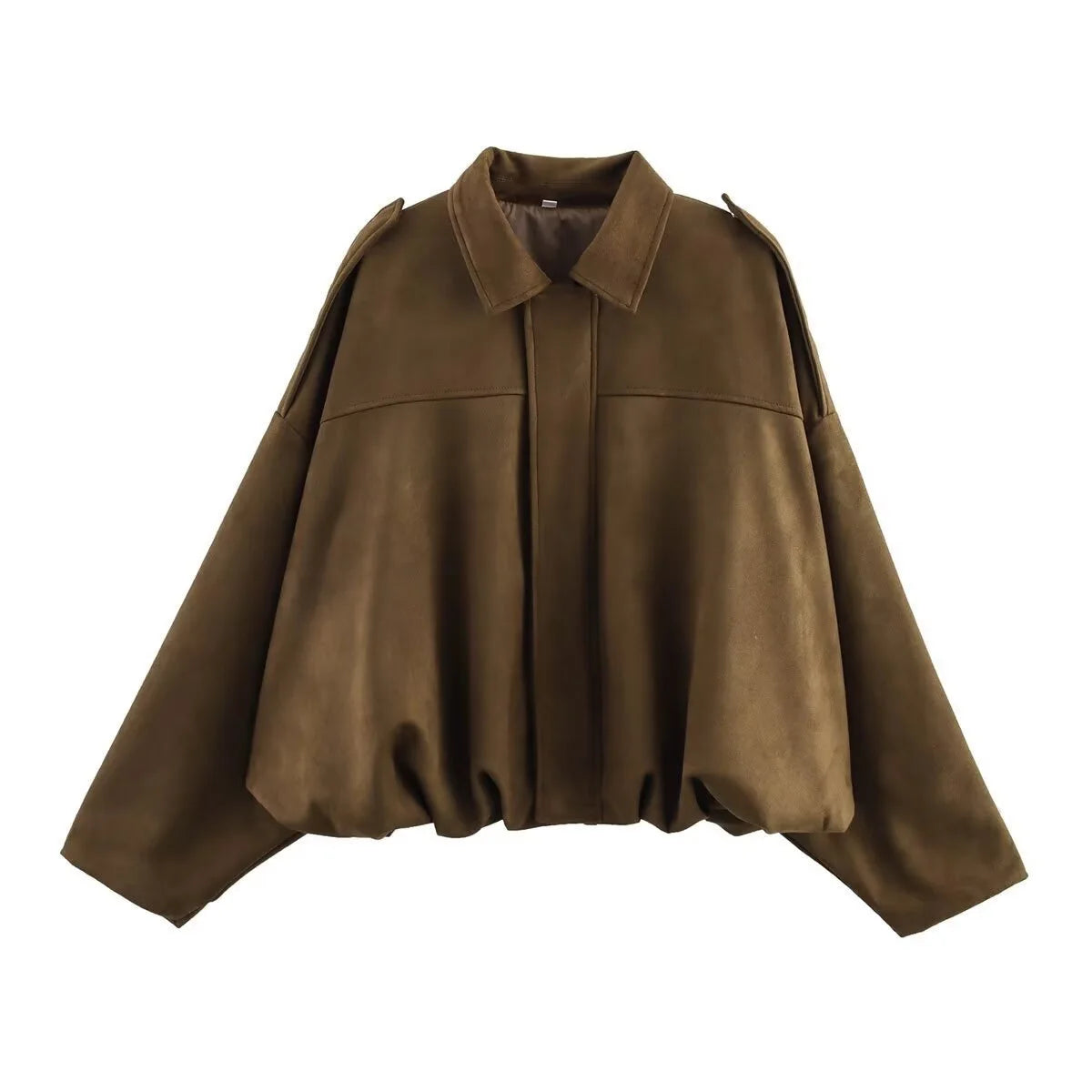 Nora | Faux Suede Aviator Jacket