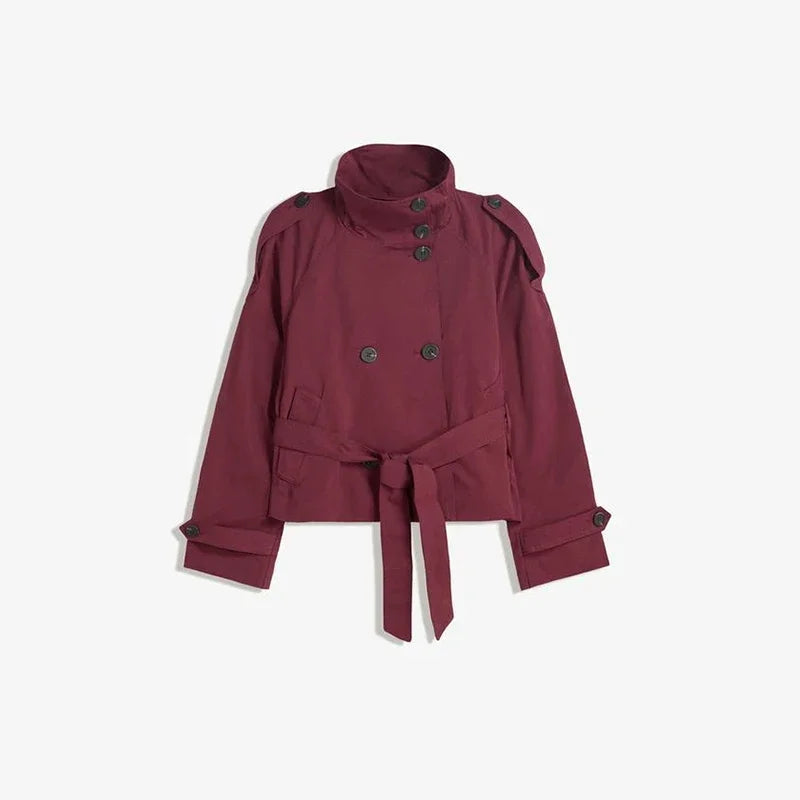Vivienne | Stand-Collar Lace-Up Coat